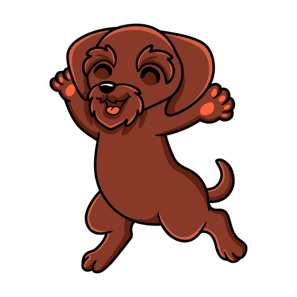 Cute pudelpointer dog cartoon running vector