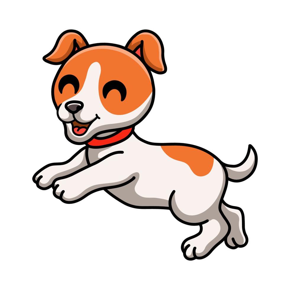 dibujos animados lindo perro jack russel vector