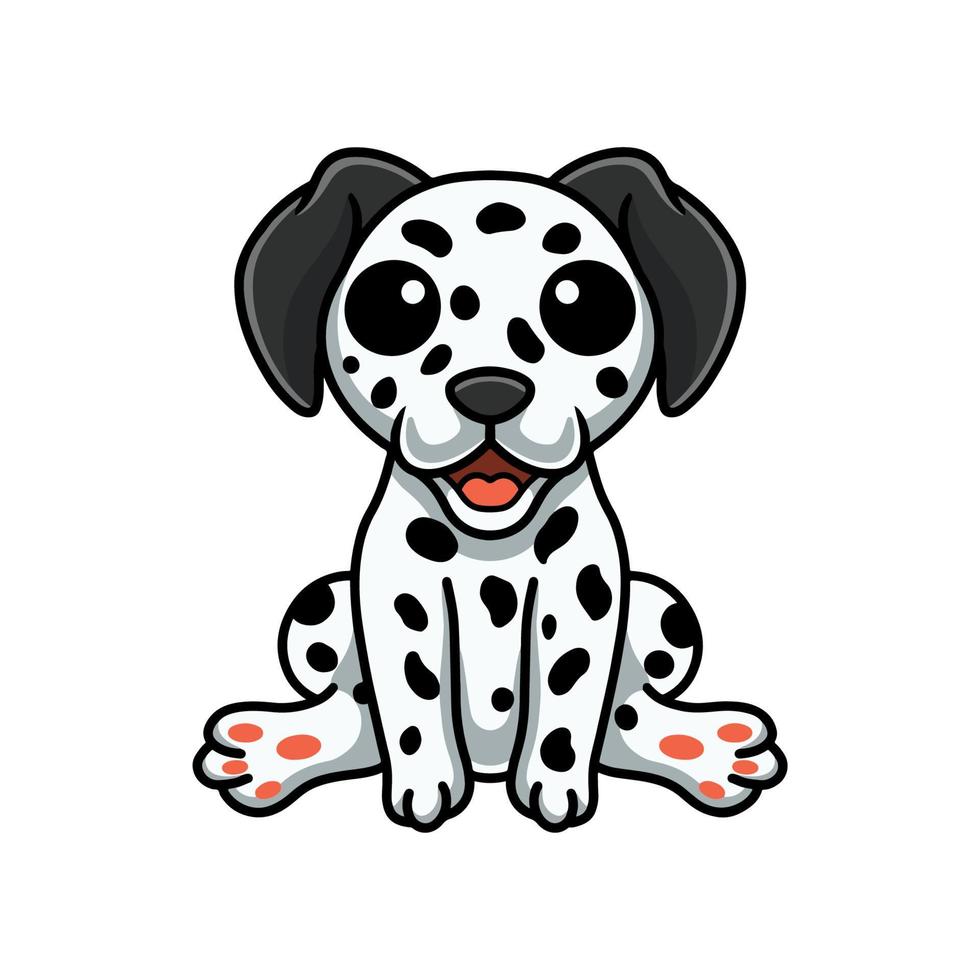 Cute dalmatian dog cartoon sitting vector