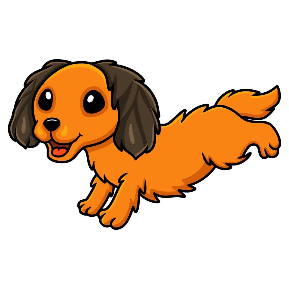 dibujos animados de perro dachund lindo corriendo vector