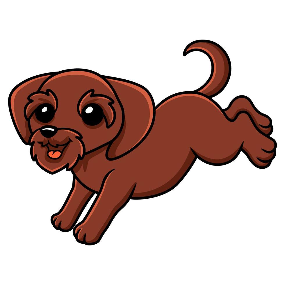 dibujos animados de perro pudelpointer lindo saltando vector