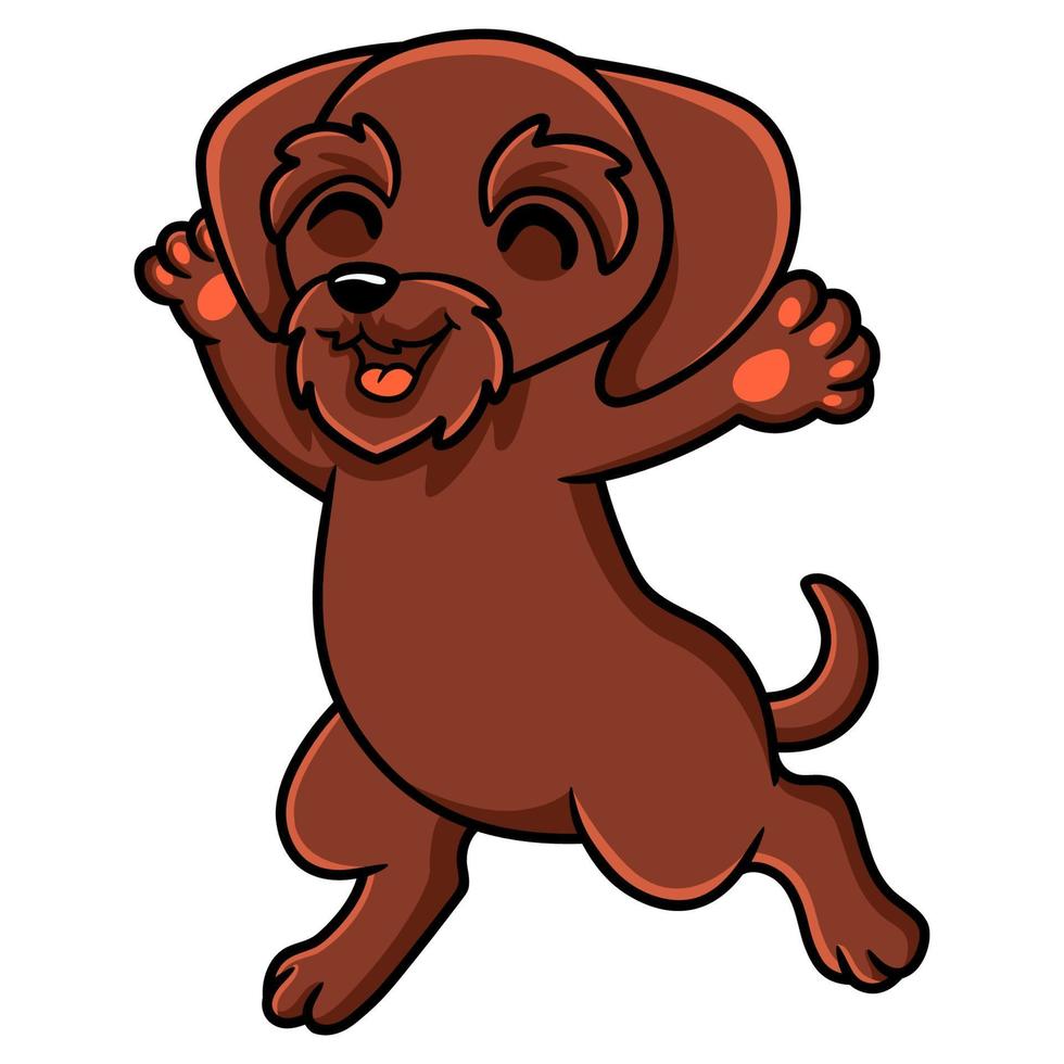 Cute pudelpointer dog cartoon running vector