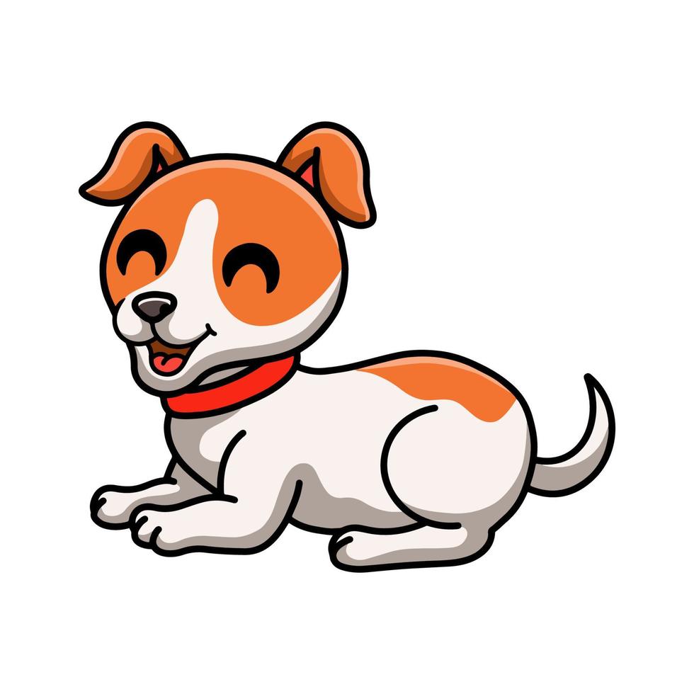 dibujos animados lindo perro jack russel vector