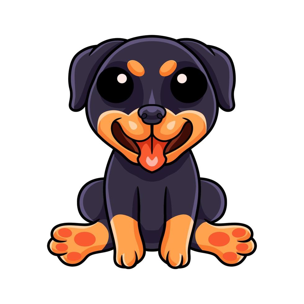 dibujos animados lindo pequeño perro rottweiler vector
