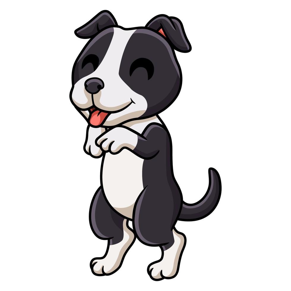 Cute dibujos animados de perro American Staffordshire Terrier vector