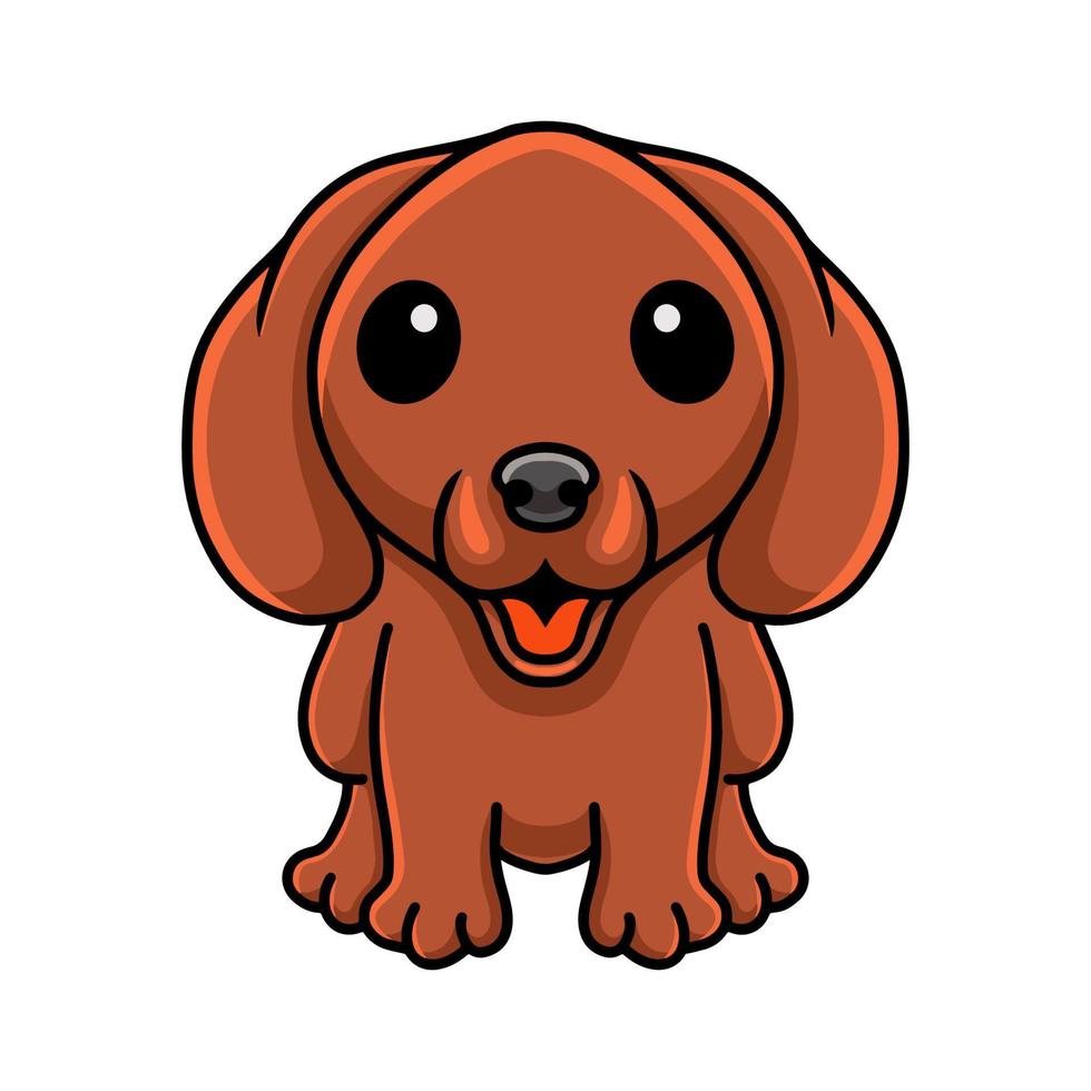 Cute dachshund dog cartoon sitting vector