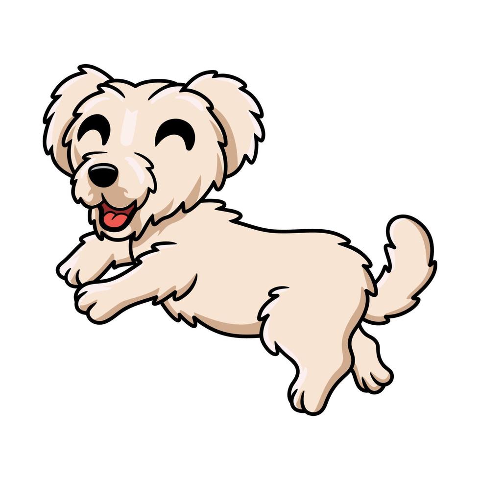 Cute maltese puppy dog cartoon vector