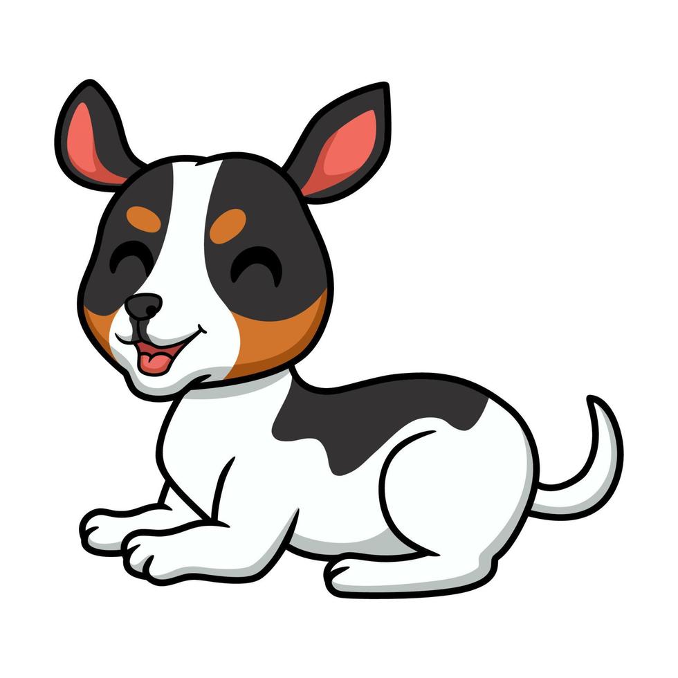 Cute rat terrier dog cartoon vector