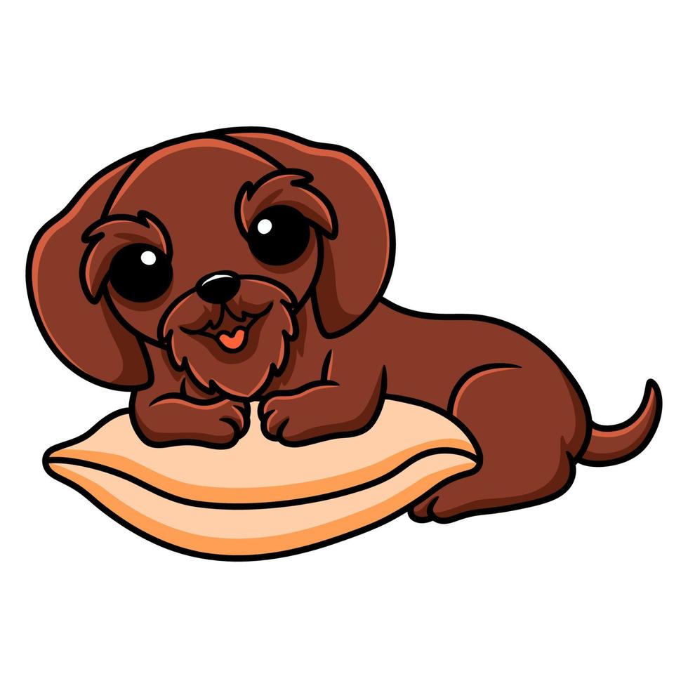 linda caricatura de perro pudelpointer en la almohada vector