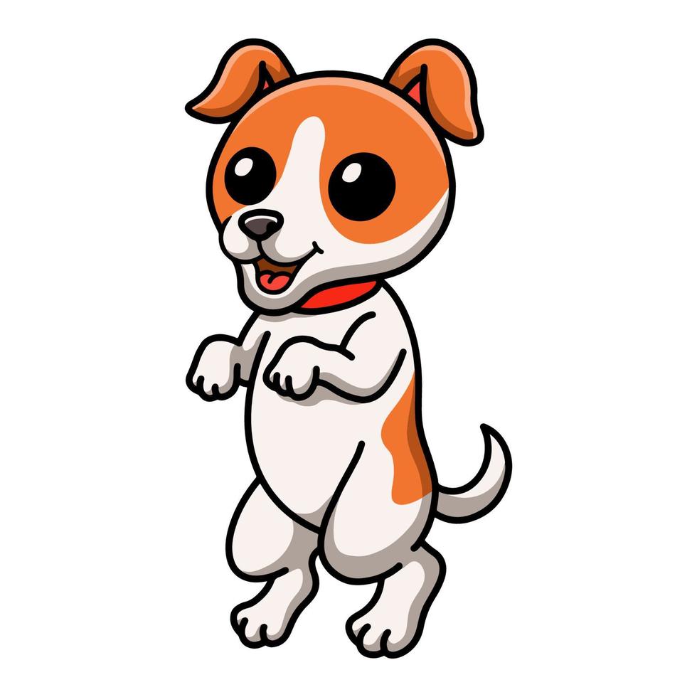 dibujos animados lindo perro jack russel vector