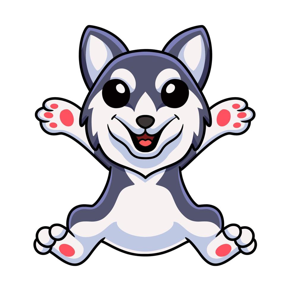 Cute siberian husky dog cartoon vector
