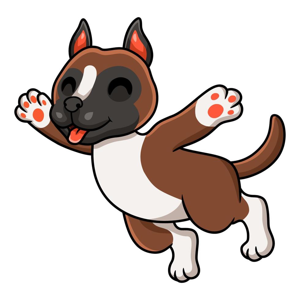 lindo, pequeño, boxer, perro, caricatura vector