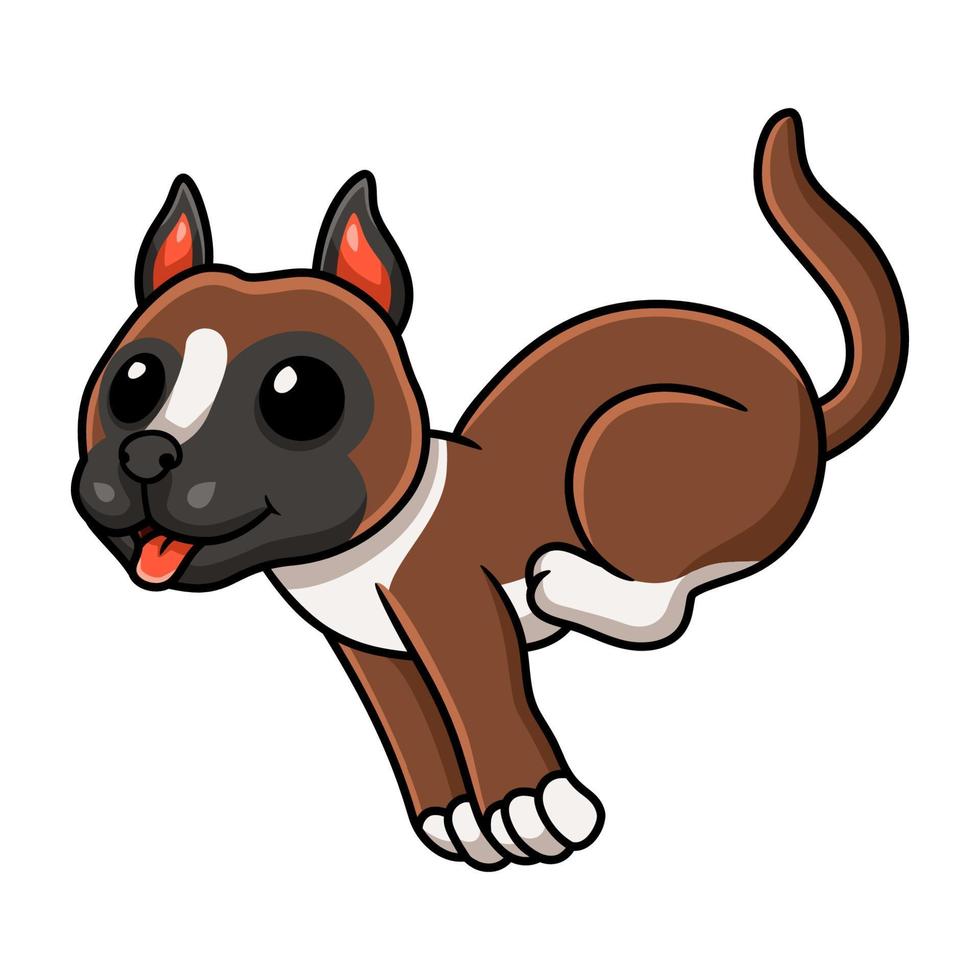 Cute little boxer dog cartoon vector