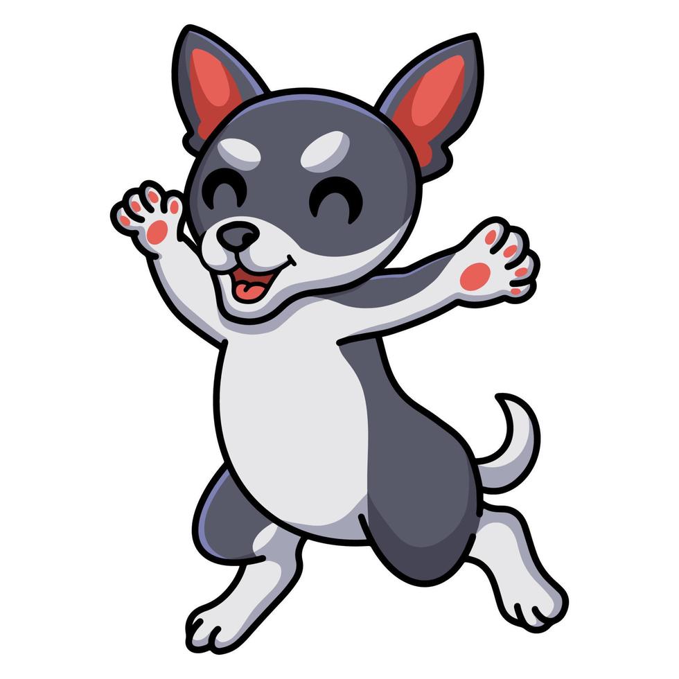 lindo perro chihuahua dibujos animados caminando vector