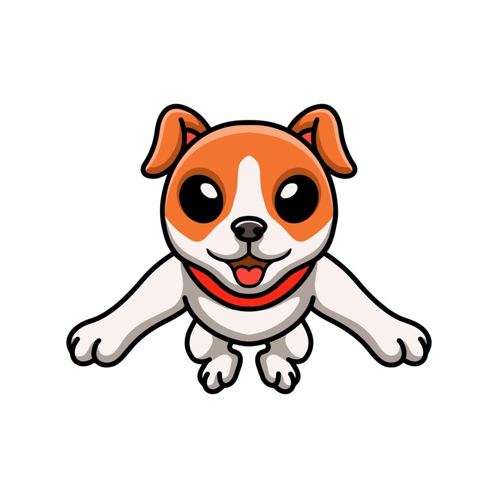 dibujos animados lindo perro jack russel vector