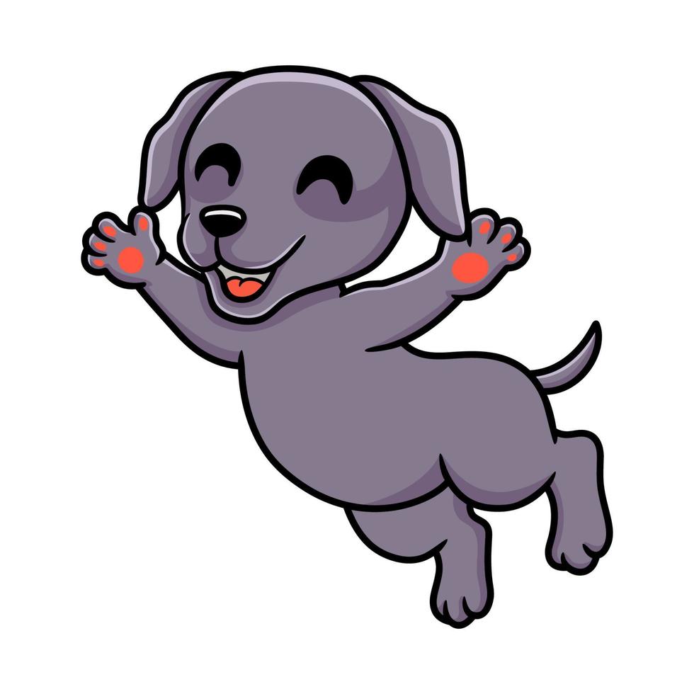 Cute dibujos animados de perro weimaraner posando vector