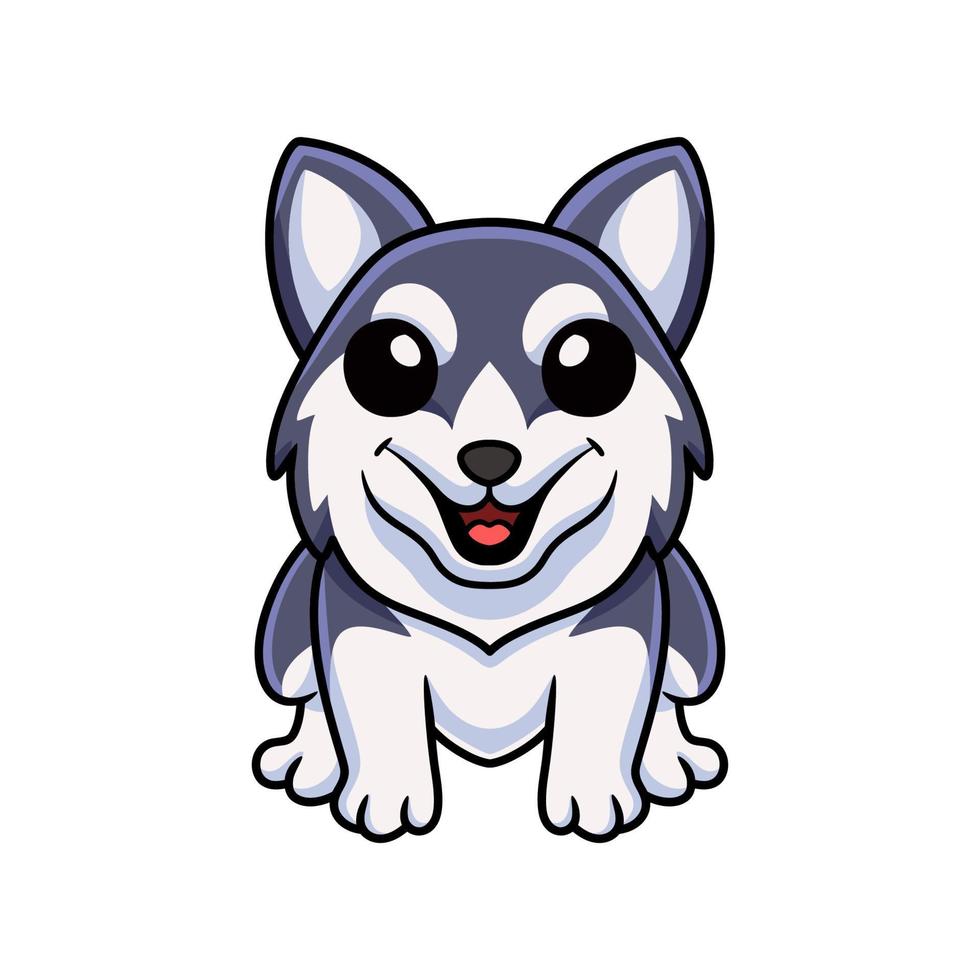 dibujos animados lindo perro husky siberiano vector
