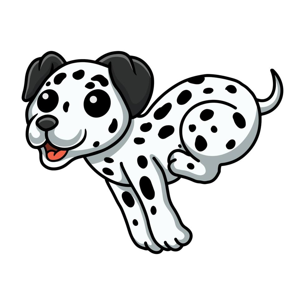 Cute dalmatian dog cartoon running vector