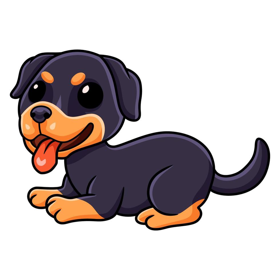 dibujos animados lindo pequeño perro rottweiler vector