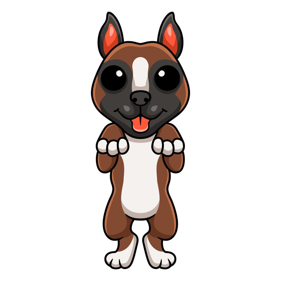 lindo, pequeño, boxer, perro, caricatura vector