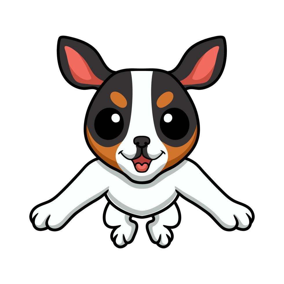 Cute rat terrier dog cartoon vector