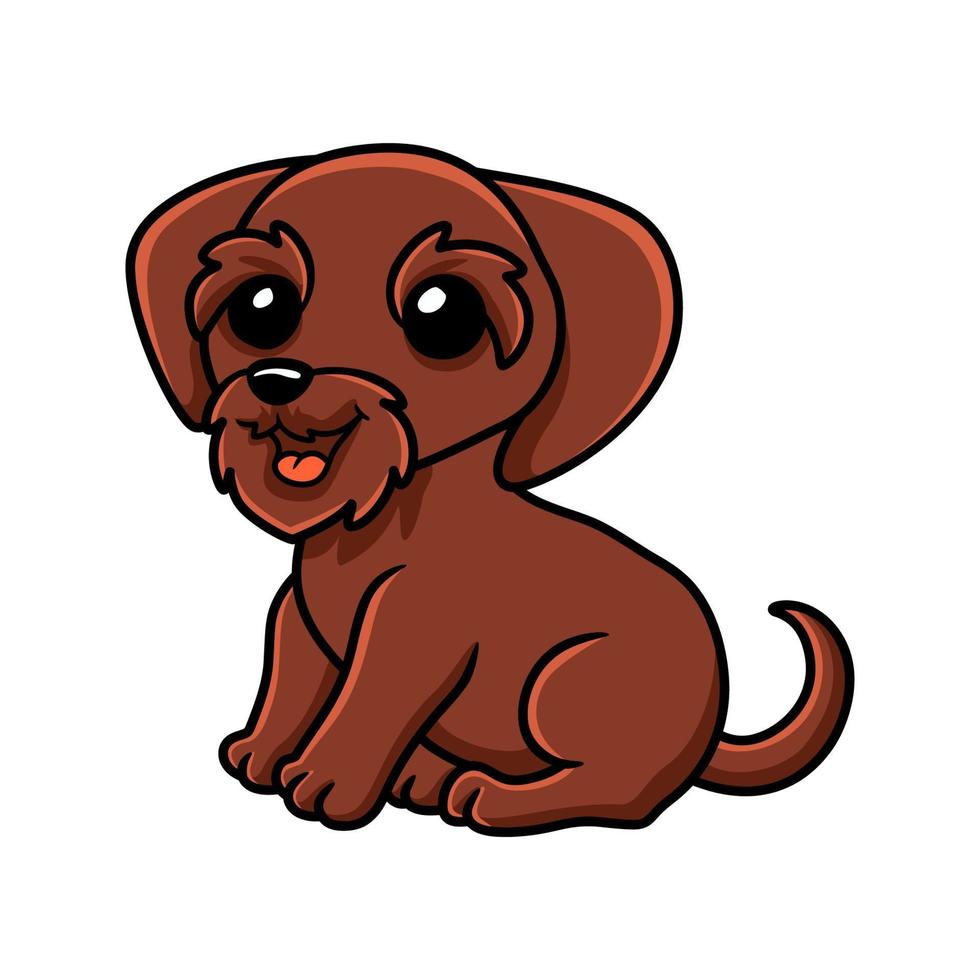 Cute pudelpointer dog cartoon sitting vector
