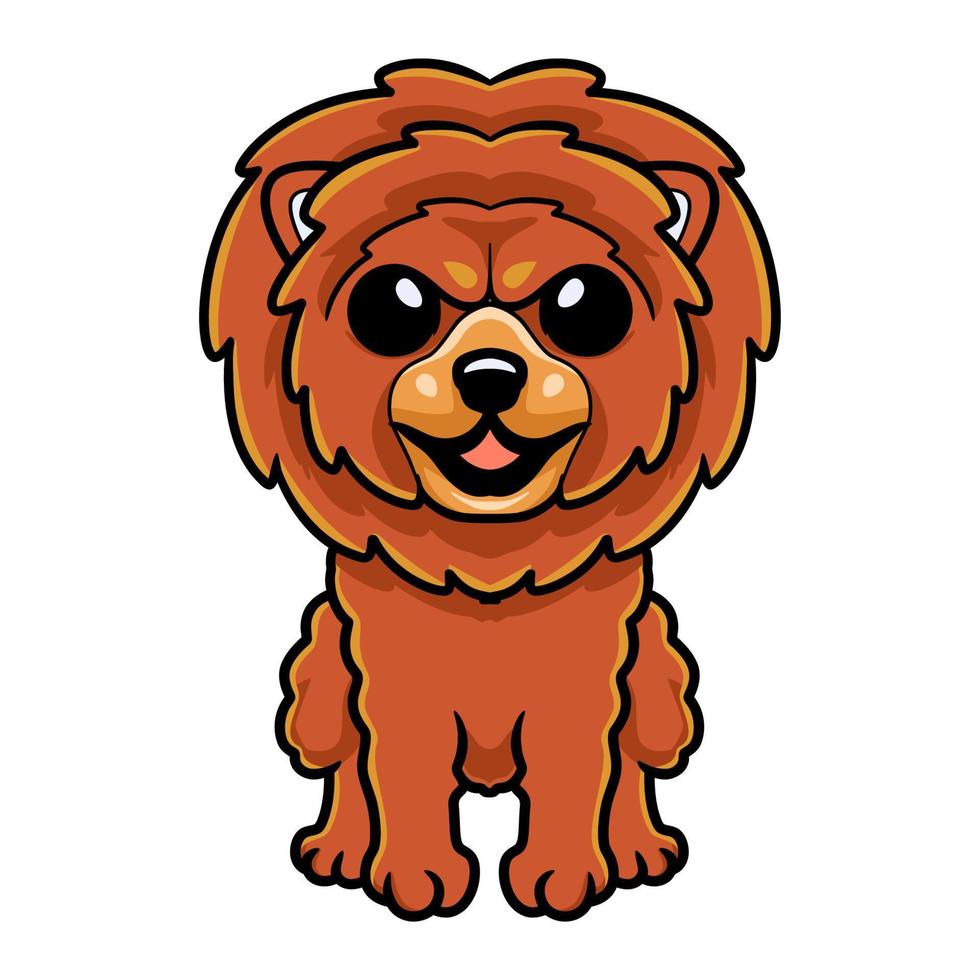 dibujos animados lindo pequeño perro león vector