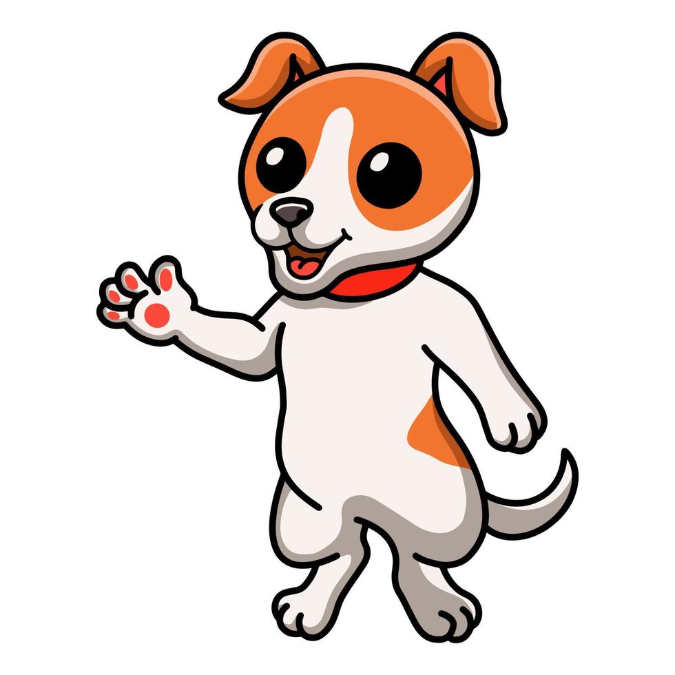 dibujos animados lindo perro jack russel vector