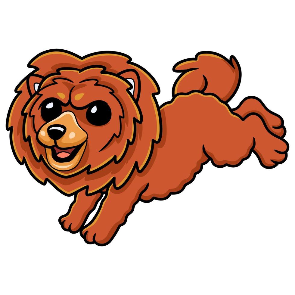 Cute little lion dog cartoon jumping vector