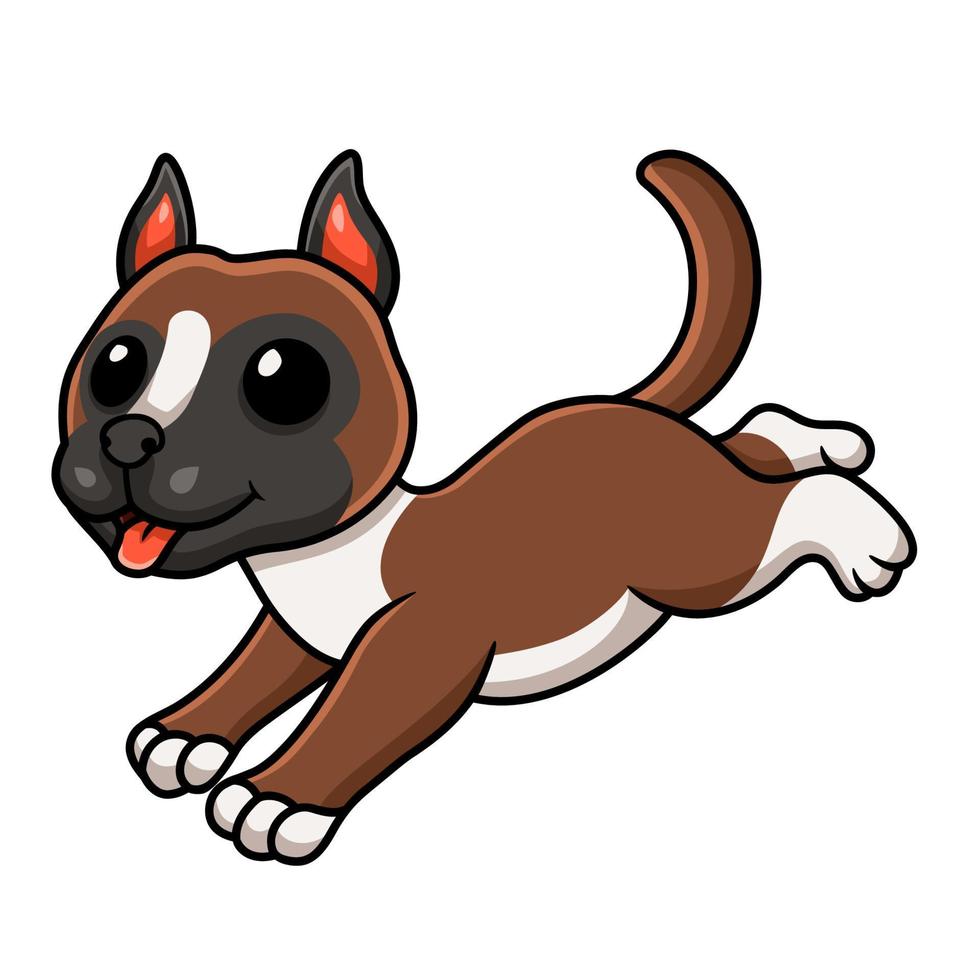 lindo, pequeño, boxer, perro, caricatura vector