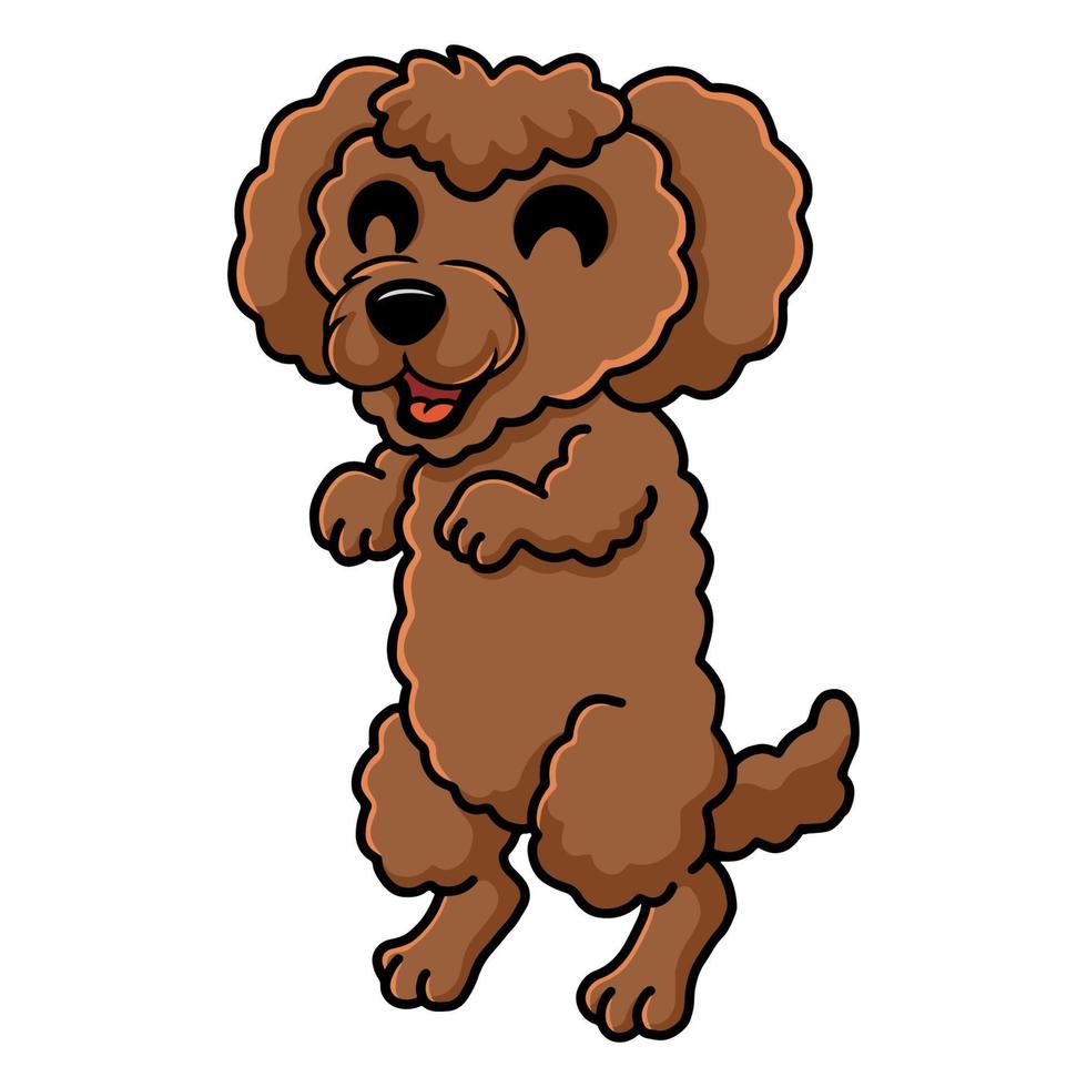 Cute dibujos animados de perro caniche toy de pie vector