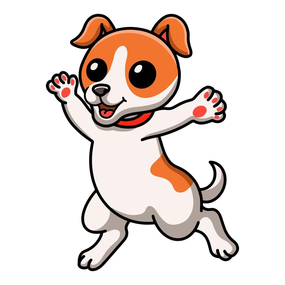 dibujos animados lindo perro jack russel vector