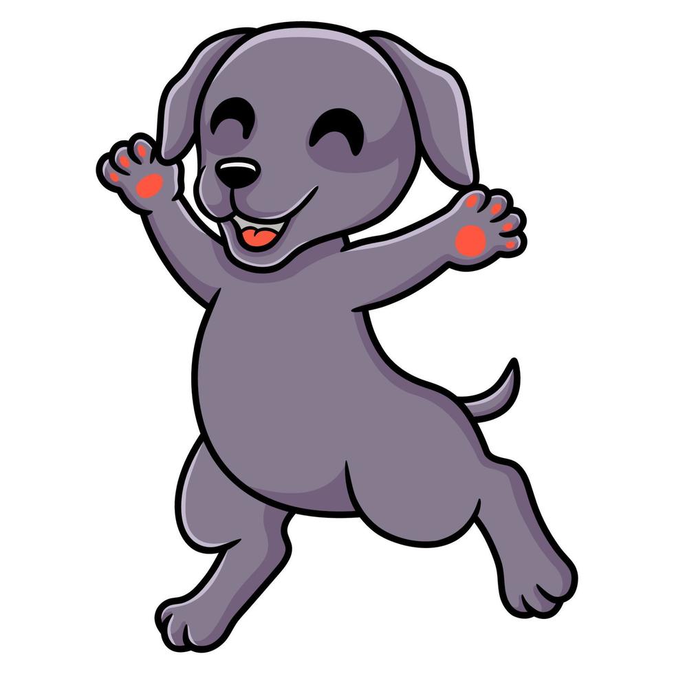 Cute weimaraner dog cartoon running vector