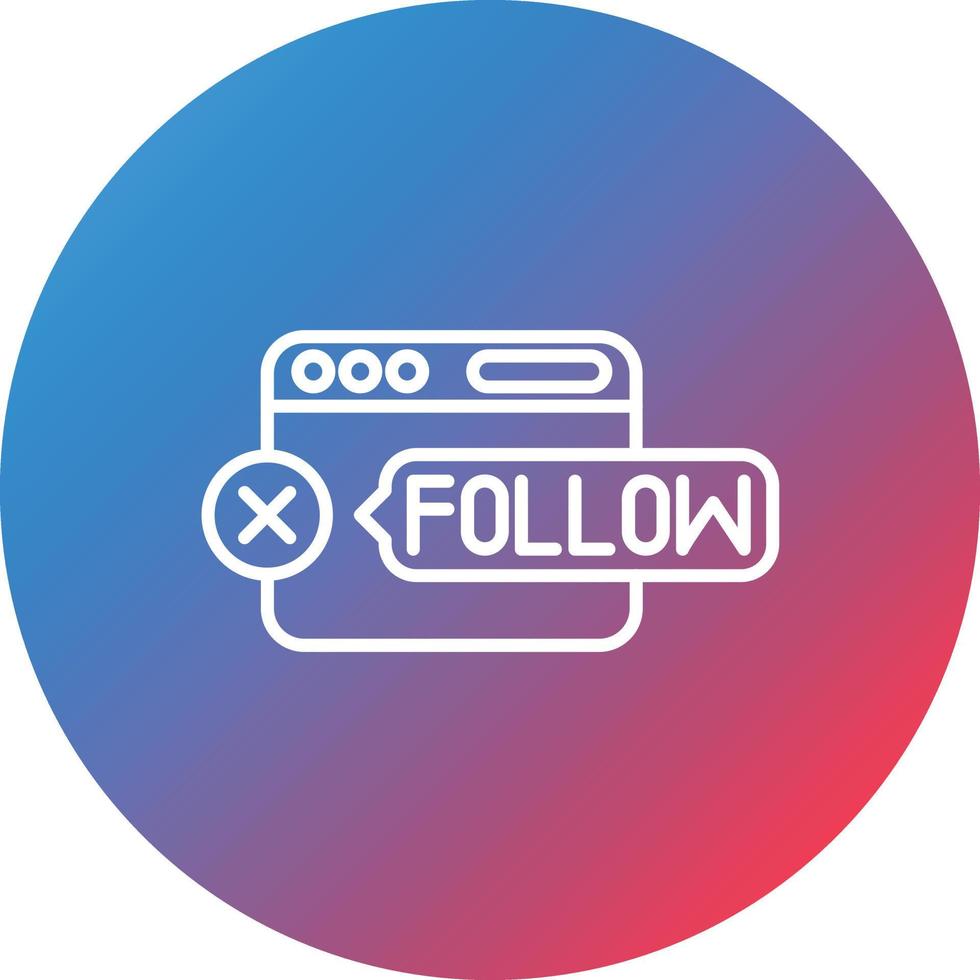No Follow Line Gradient Circle Background Icon vector