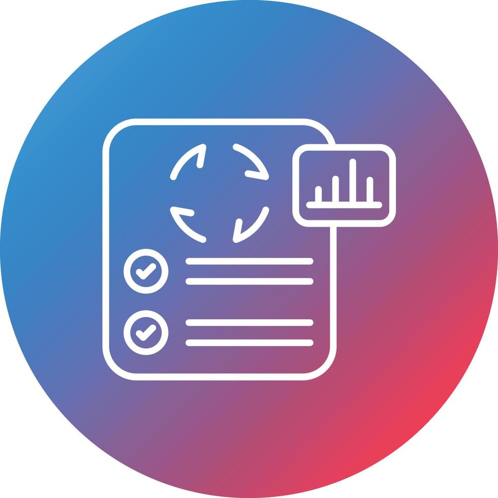 Workflow Automation Line Gradient Circle Background Icon vector