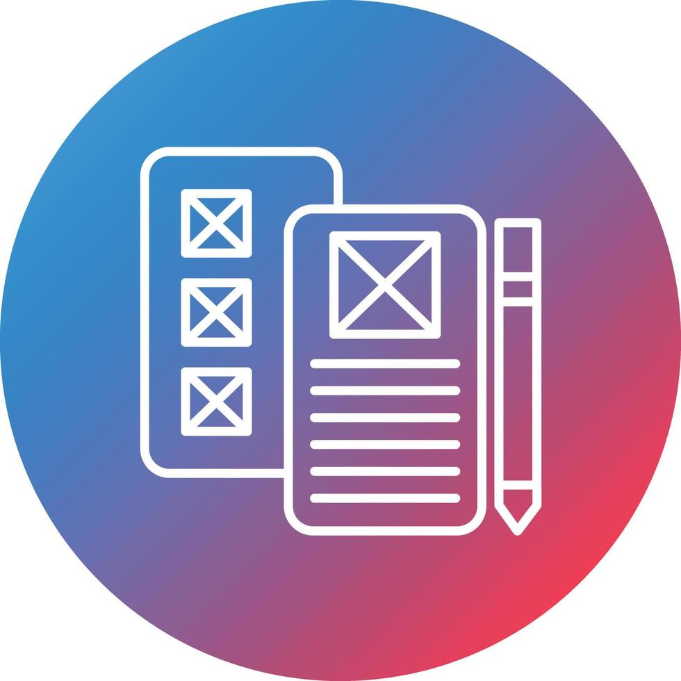 Low Fidelity Wireframe Line Gradient Circle Background Icon vector