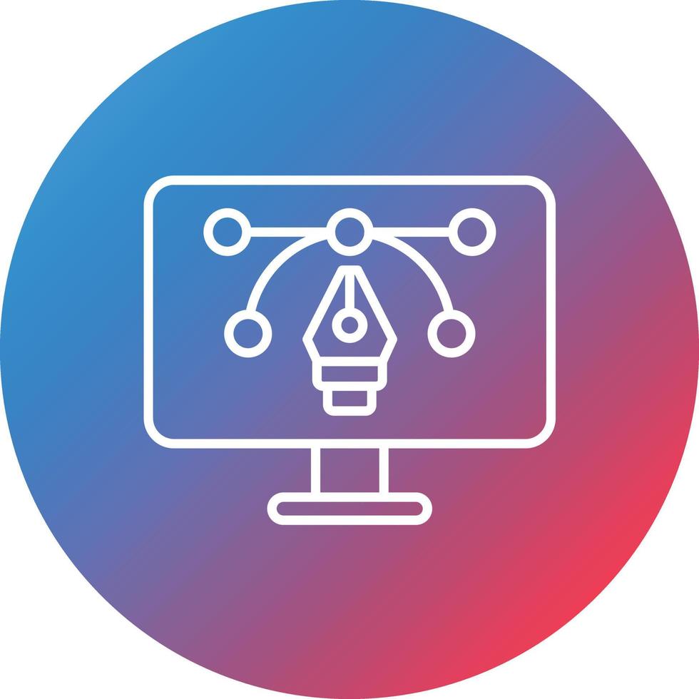 Graphic Design Line Gradient Circle Background Icon vector