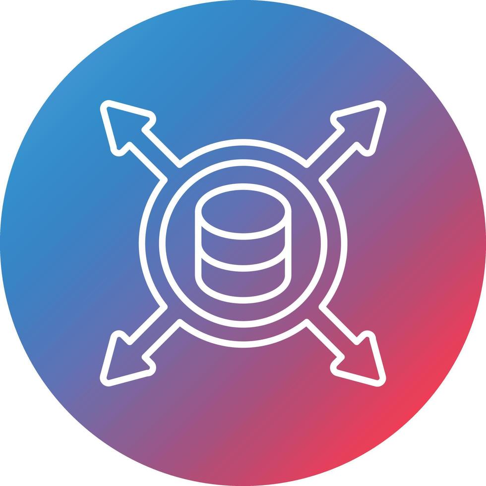 Data Driven Line Gradient Circle Background Icon vector