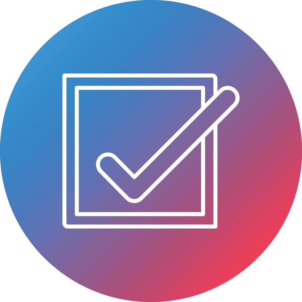 Checkbox Line Gradient Circle Background Icon vector