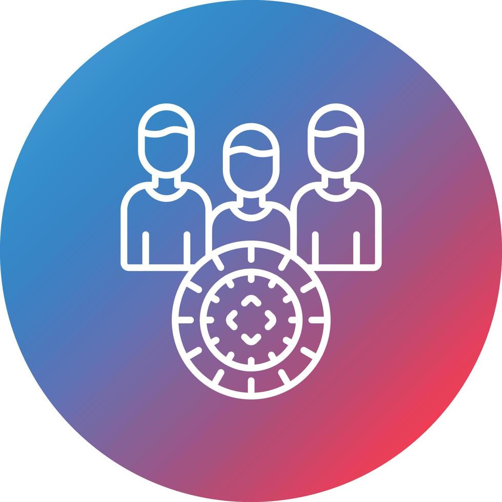 Focus Group Line Gradient Circle Background Icon vector