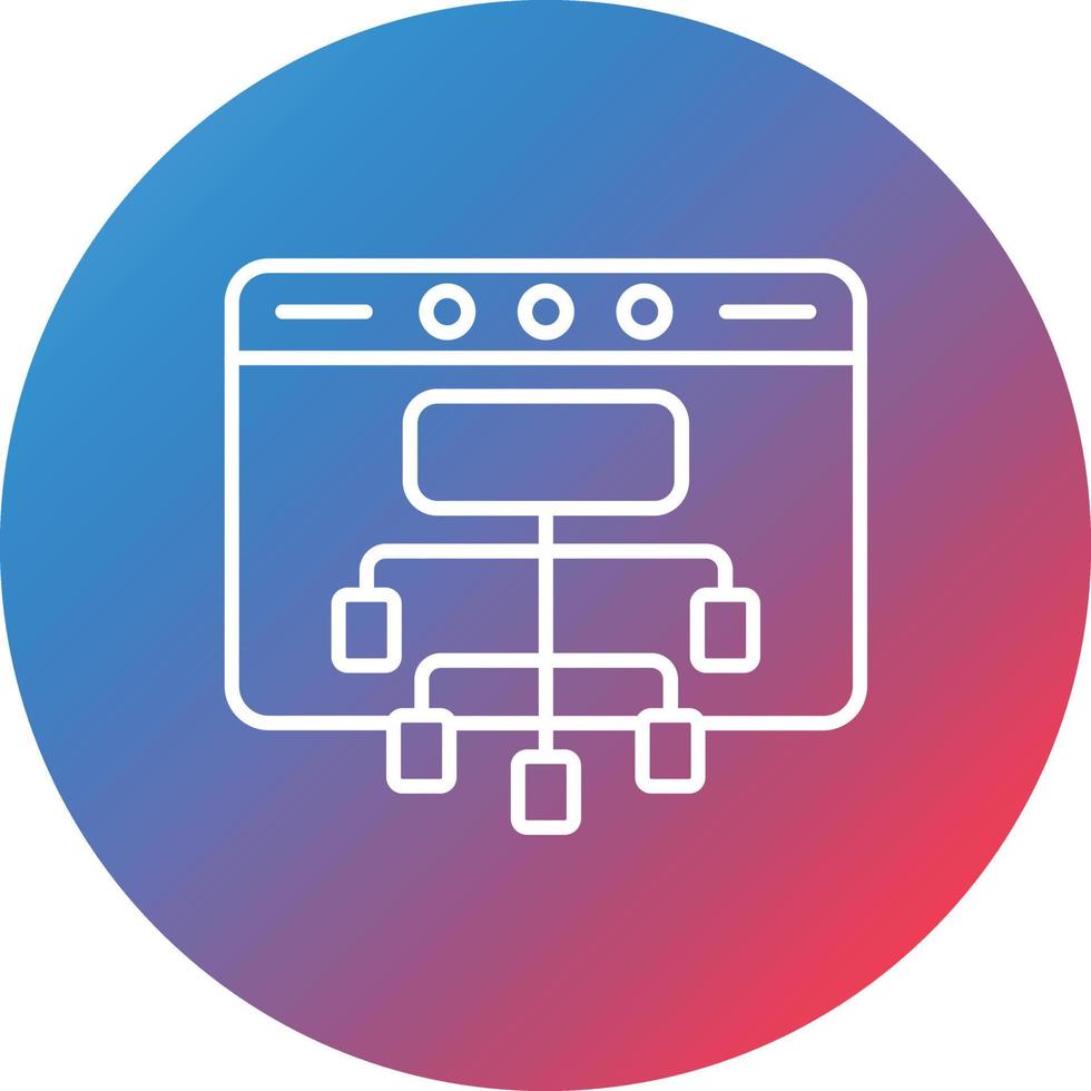 Front End Development Line Gradient Circle Background Icon vector