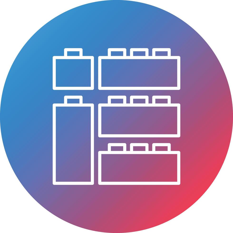 Blocks Line Gradient Circle Background Icon vector