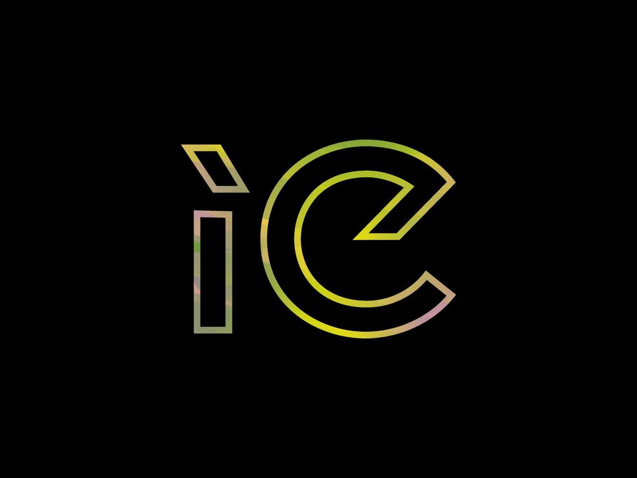 IC Letter Logo With Colorful Rainbow Texture Vector. Pro vector