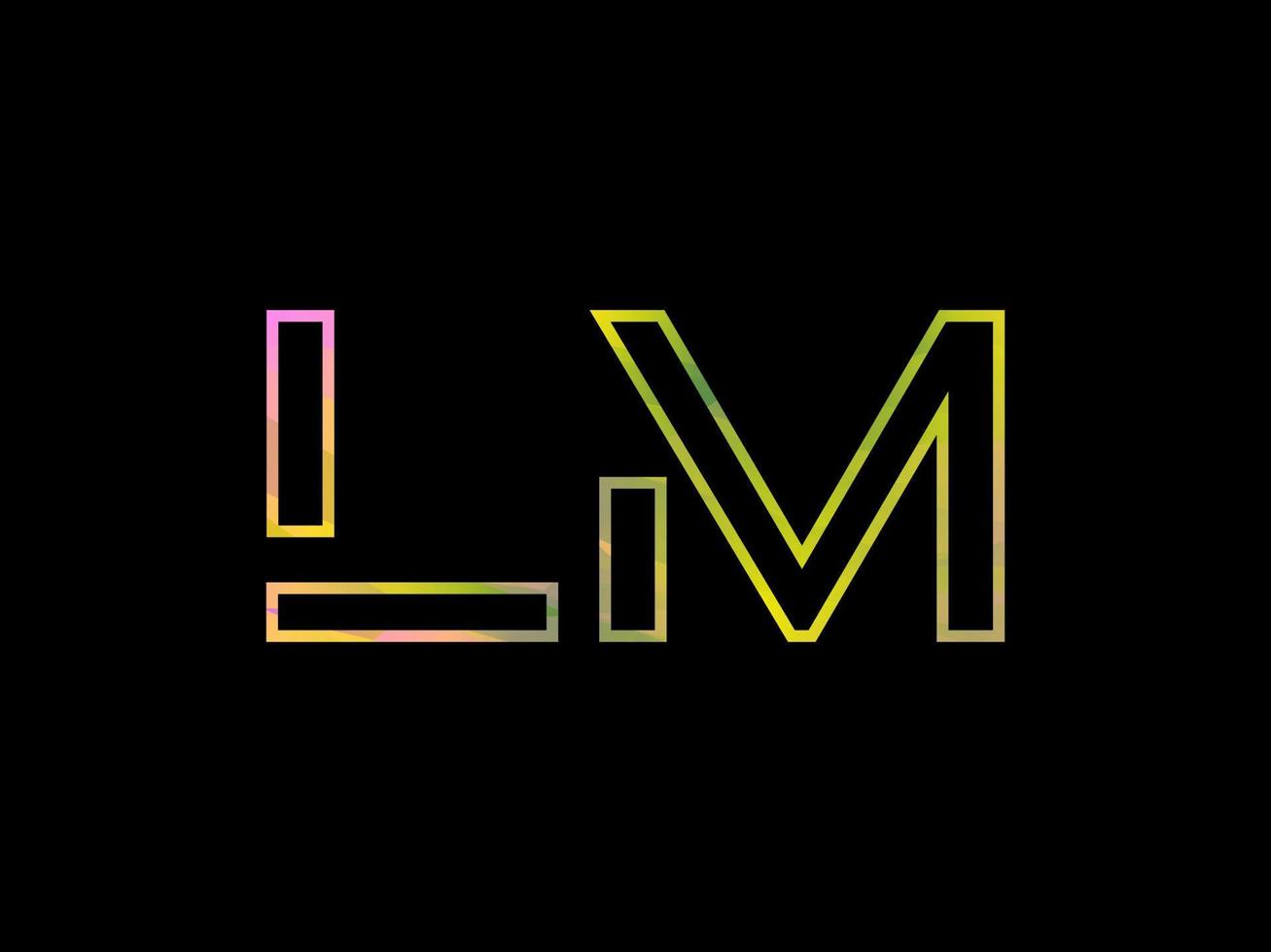 LM Letter Logo With Colorful Rainbow Texture Vector. Pro vector. vector
