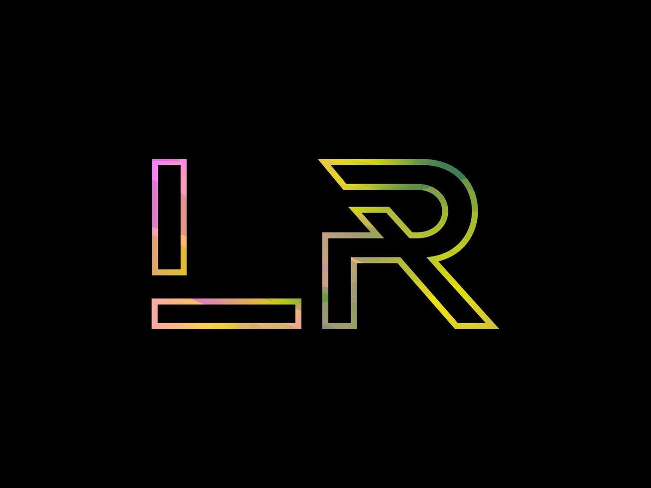 LR Letter Logo With Colorful Rainbow Texture Vector. Pro vector. vector