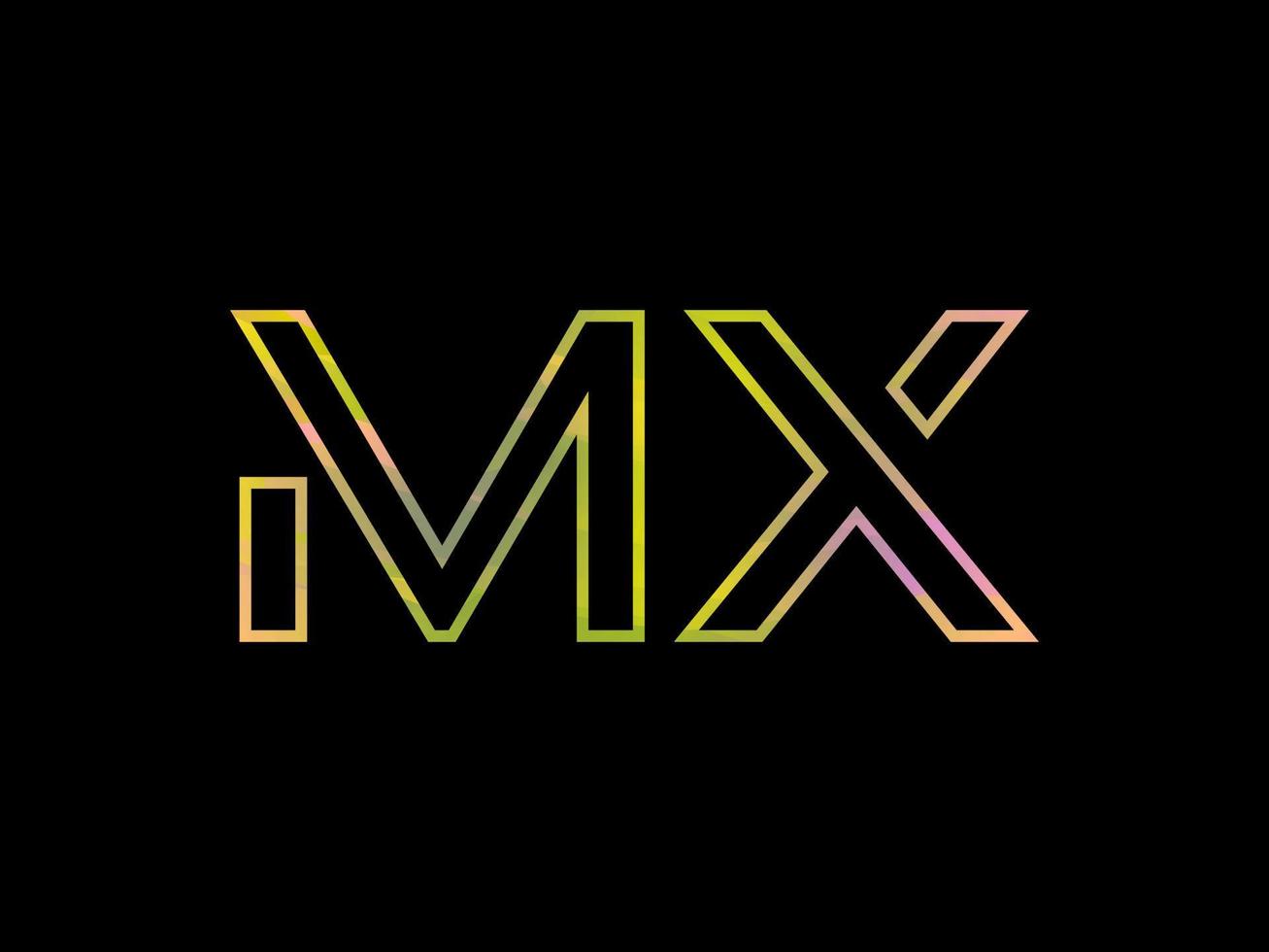 MX Letter Logo With Colorful Rainbow Texture Vector. Pro vector. vector