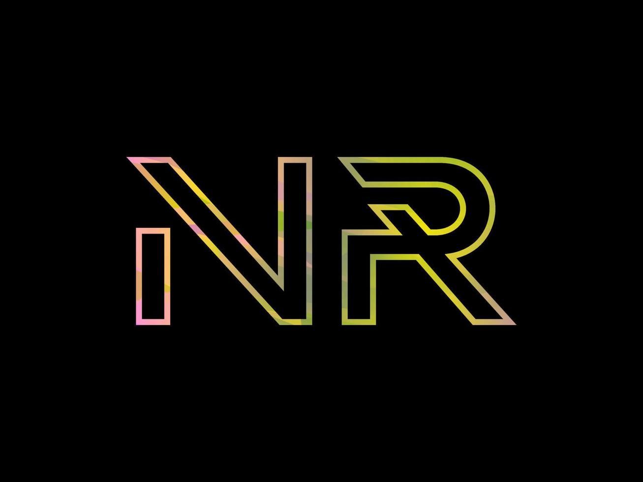 NR Letter Logo With Colorful Rainbow Texture Vector. Pro vector. vector