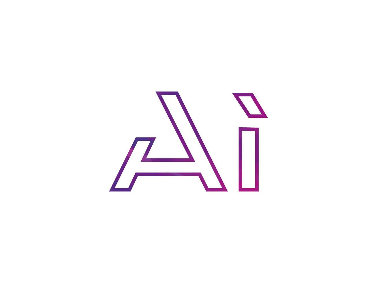 AI Letter Logo With Colorful Rainbow Texture Vector. Pro vector. vector