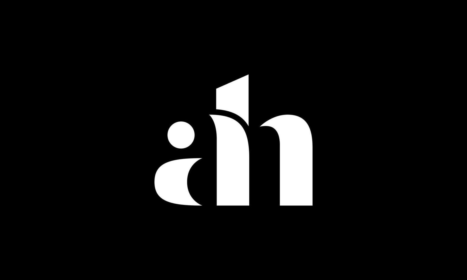 initial letter AH logo design in black background. pro vector. vector