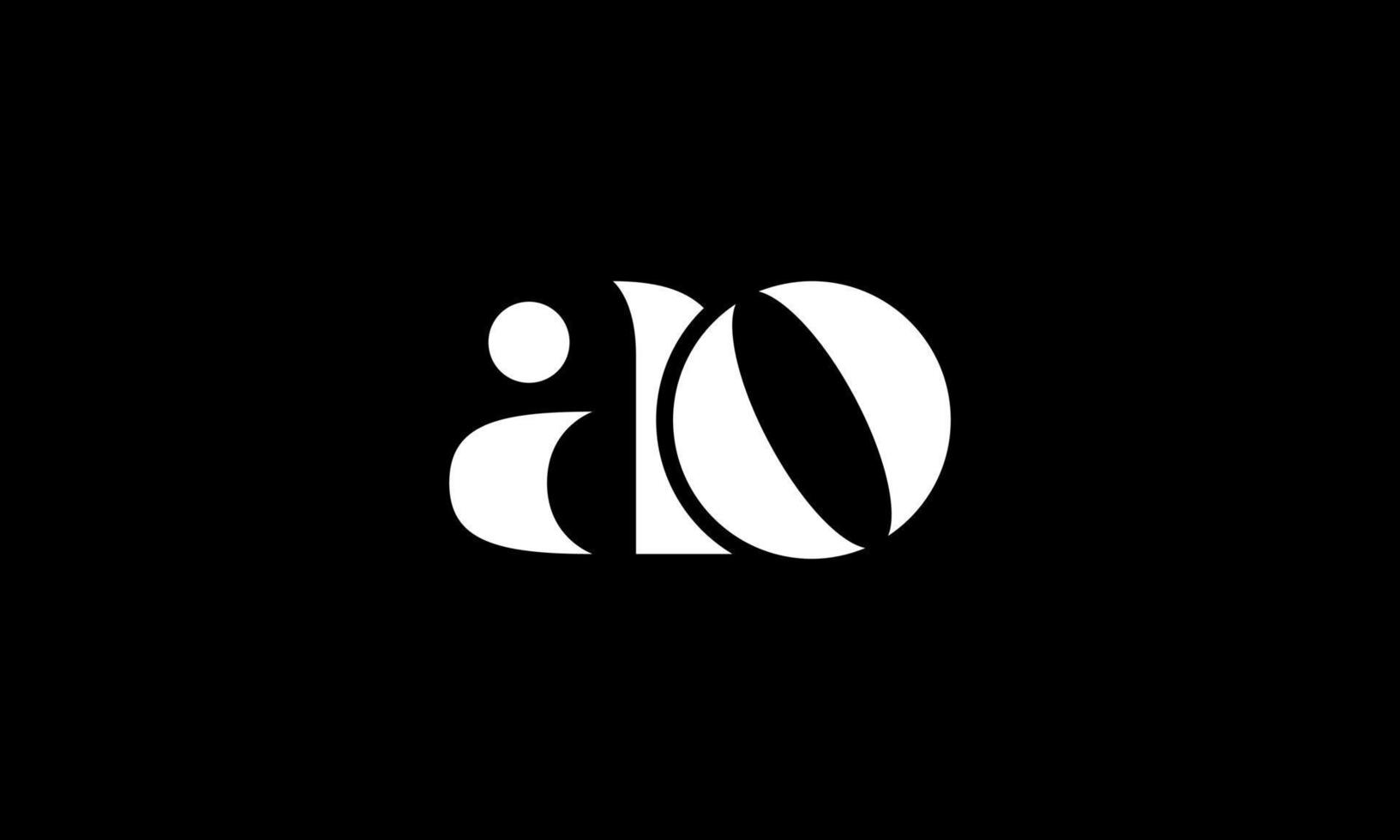 initial letter AO logo design in black background. pro vector. vector